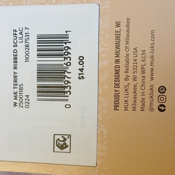 Muk Luks women's Terry ribbed scuff slippers lilac size 7 - Picture 6 of 8